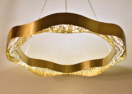 Wave Chandelier with Crystals by Sahil & Sarthak